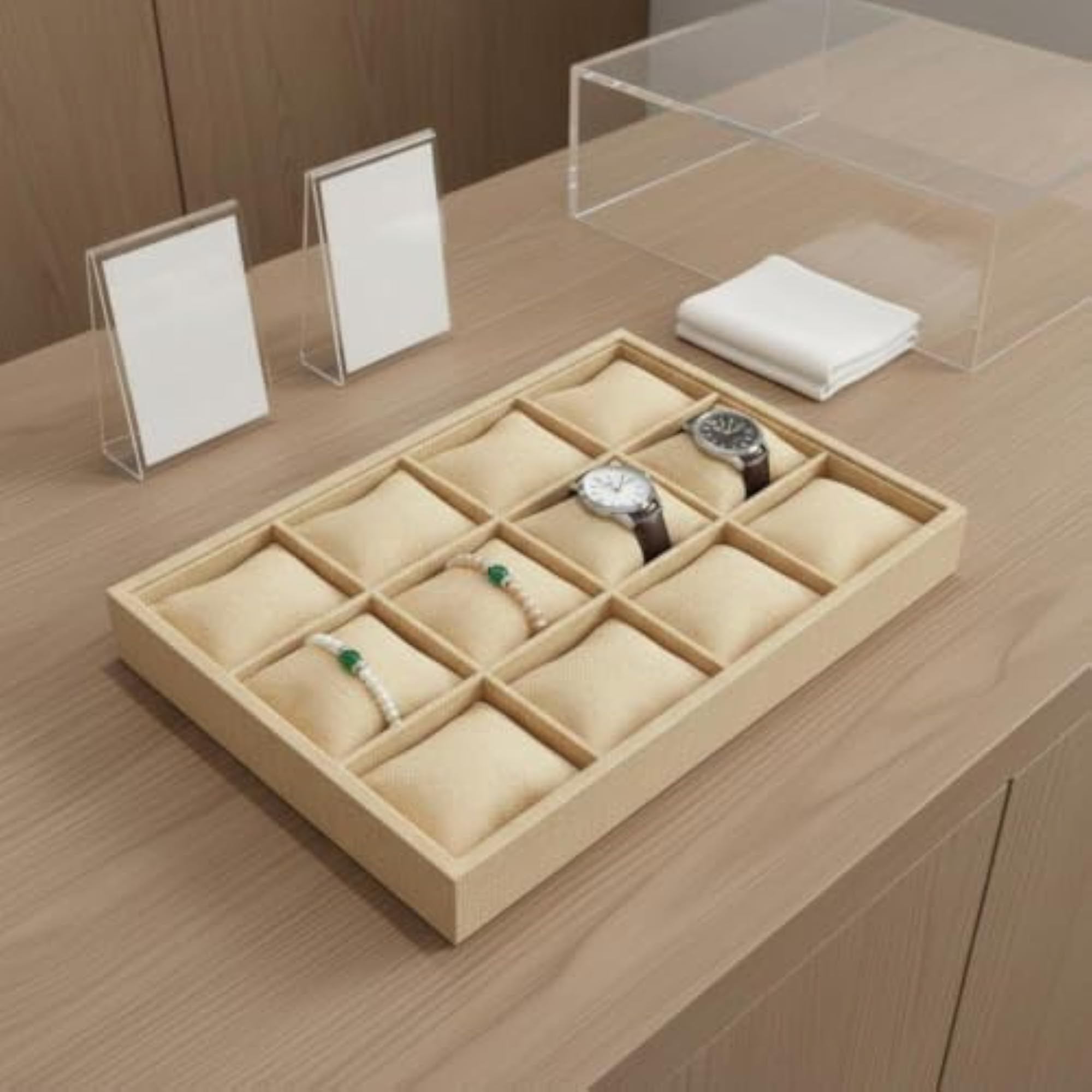 Pillow Watch Box Soft Padded Cushion Tray