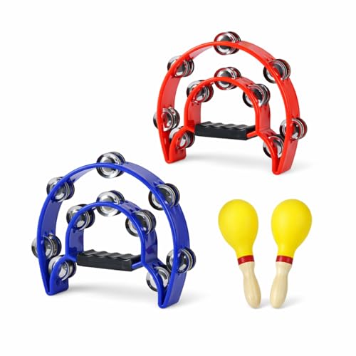 タンバリン,ブロック,リボンクラッシャー 【パーカッション3点セット】 Amazon | レジプロb タンバリン 2個セット 楽器 カラオケ 半円形