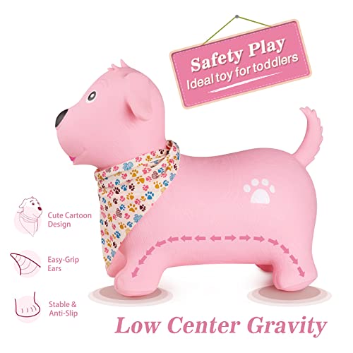 INPANY Bouncy Dog Hopper for Toddlers-Hopping/Bouncing/Bounce Hoppers, Jumping Toys, Inflatable Ride-on Animal Toy for Kids/Boys/Girls 2, 3, 4, 5 Years Old Gifts(Pump Included) - Image 5
