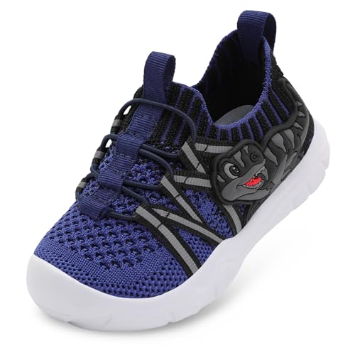 FEETCITY Toddler Shoes Boys Slip On Shoes Wide Toddler Sneakers Baby Tennis Shoe Lightweight Infant Walking Sneakers Blue