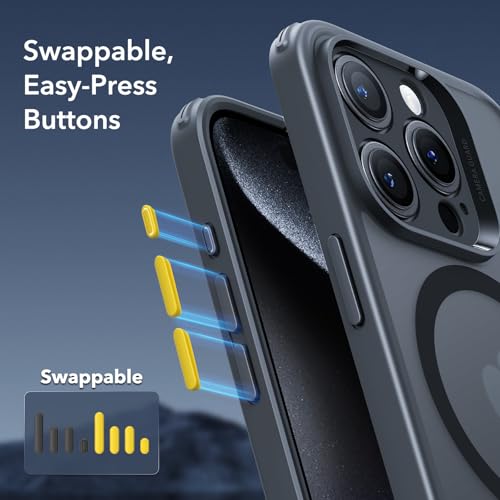Image of ESR TPU for iPhone 15 Pro Max Case (5 in 1) Set,Translucent Matte Case with Screen Protector and Camera Lens Protectors,Compatible with Magsafe,Military-Grade Protection,Classic Series,Frosted Black