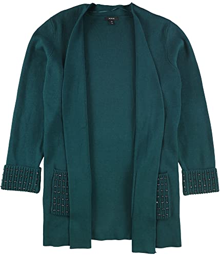 Alfani Women's Sweater Large Colorblock Studded Cardigan Green L #TOP9