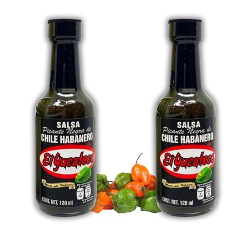 El Yucateco Black Label Reserve Salsa Picante de Chile Habanero – Pack 2 × 120 ml | Hot Sauce Mexicana Ahumada Extra Picante
