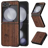 for Samsung Galaxy Z Flip 6 case Imitation Bamboo Pattern PU Leather Phone Protective Cover (Coffee, for Samsung Galaxy Z Flip6)