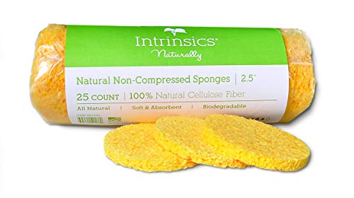 Intrinsics 100% Natural Cellulose Non-Compressed Sponges for Face - 2.5