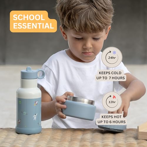 Citron Stainless Steel Insulated Water Bottle Kids 350ml, BPA & Lead-Free, Vacuum Seal Leak Proof Straw Lid - Image 2