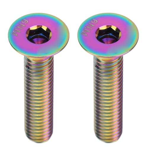 Boulon de Fixation pour Casque de Vélo et Vis de Boulon de Tige M6x30mm en Titane à Tête Plate