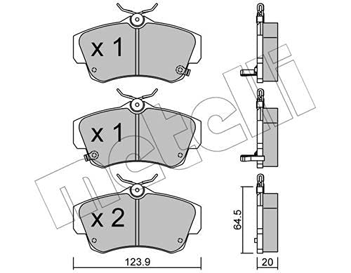 Plaquettes de frein de remplacement pour entretien auto Metelli 22-0521-0