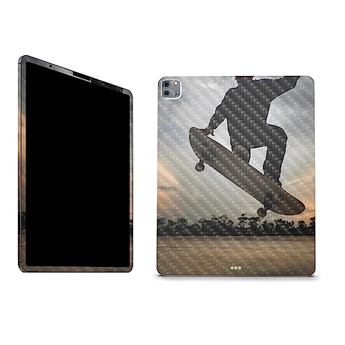 Image of MightySkins Carbon Fiber Skin Compatible with Apple iPad Pro 12.9 inch M2 6th Gen (2022) Full Wrap Kit - Ollie | Protective, Durable Textured Carbon Fiber Finish | Easy to Apply | Made in The USA