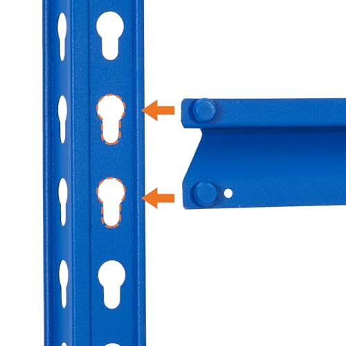 Image of GarveeTech 5-Tier Heavy Duty Storage Shelves, 2500 LBS Capacity Metal Shelving Unit with MDF Board, 48 inch W x 18 inch D x 72 inch H Adjustable Garage Shelving for Basement and Warehouse, High Gloss Blue
