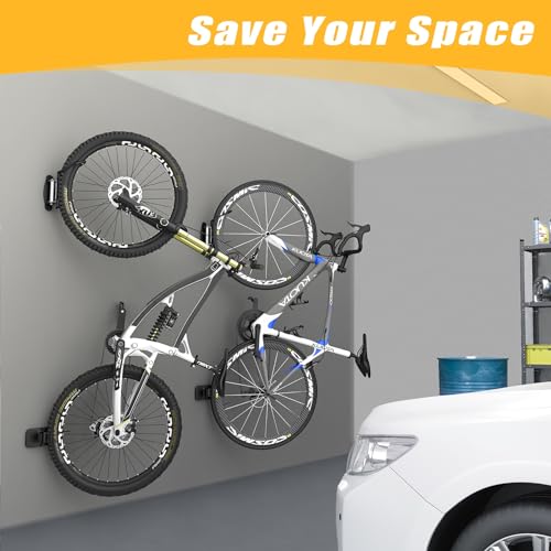 image for TORACK Wall Mount Swivel Bike Rack with Locking Mechanism, Bike Hanger