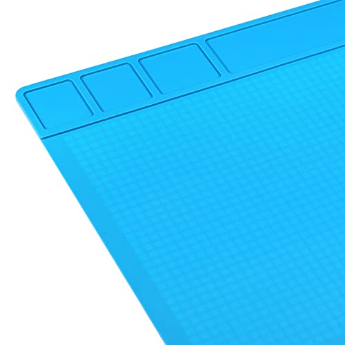 Image of MECCANIXITY Extra Large 19 inch x 13.4 inch ESD Silicone Soldering Mat Heat Insulation 932F Anti Static Electronic Repair Work Mat for Soldering Iron BGA Workbench