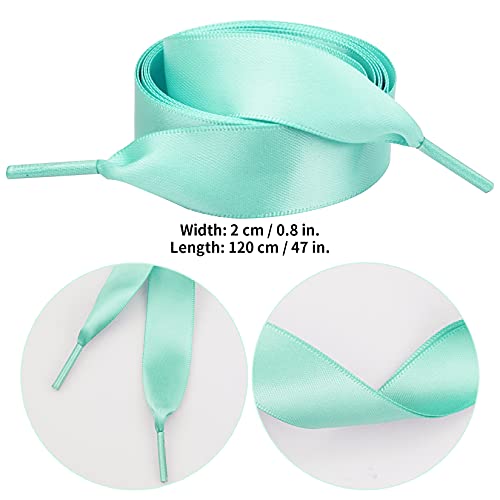Marrywindix 12 Pairs 47\" Flat Satin Ribbon Shoelaces Colorful Silk Shoestrings Wide Shoe Laces for Sneakers Skate Shoes Boots Sport Shoes (12 Colors)