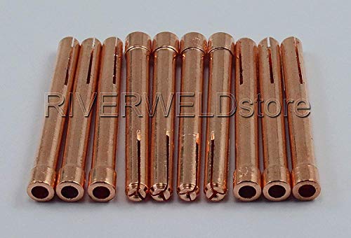 Image of RIVERWELD TIG Torch Collets 10N22 .040 inch & 1.0mm Consumables 10pcs | for QQ300 PTA DB SR WP 17 18 26 TIG Welding Torches Accessories
