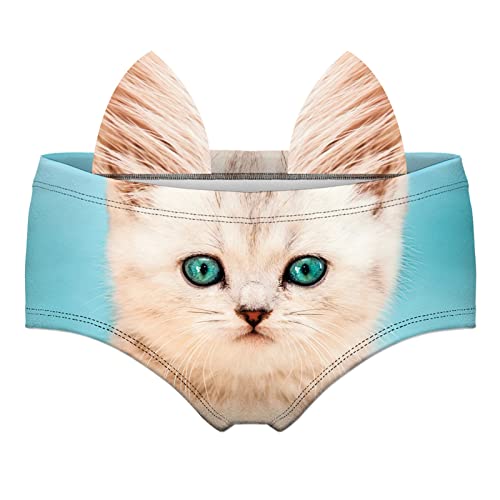 Slip sexy avec oreilles mignonnes et imprimé 3D queue d'animal