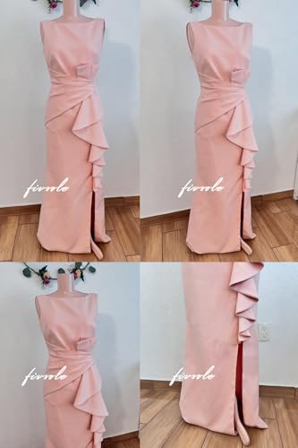 Fivsole Satin Mother of The Bride Dresses for Women Long Slit Mermaid Ruched Formal Evening Gowns4