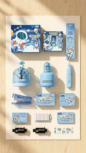 Image of Magicwand Battery Operated Pencil Sharpener,Electric Eraser,Vacuum Cleaner Stationery Set with 10 Eraser Refills for Kids,Adults for Home Office School【Sapphire Blue】