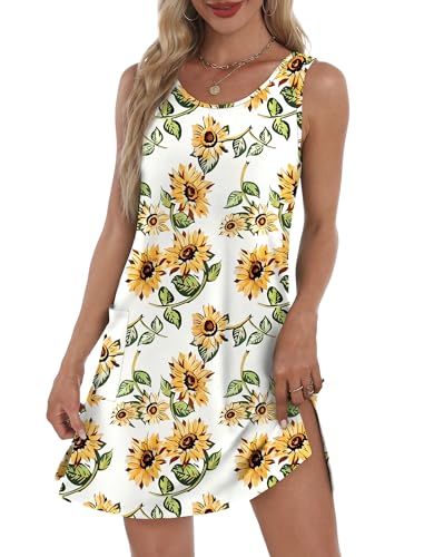 Image of BKRIVE Coverup Summer Dresses for Women 2026 Eyelet Casual Loose Sleeveless Sundresses Tank Dresses with Pockets