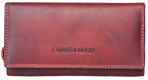Portefeuille en cuir rouge foncé pour organiser vos cartes en voyage et sortie