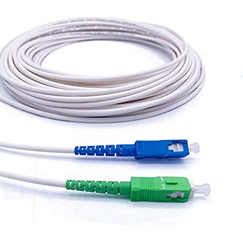 Bild von Elfcam® - 5m LWL Glasfaser-Kabel SC/APC auf SC/UPC Stecker, Simplex 9/125μm Patchkabel, Lichtwellenleiter LSZH, Weiß, 5 Meter 5M