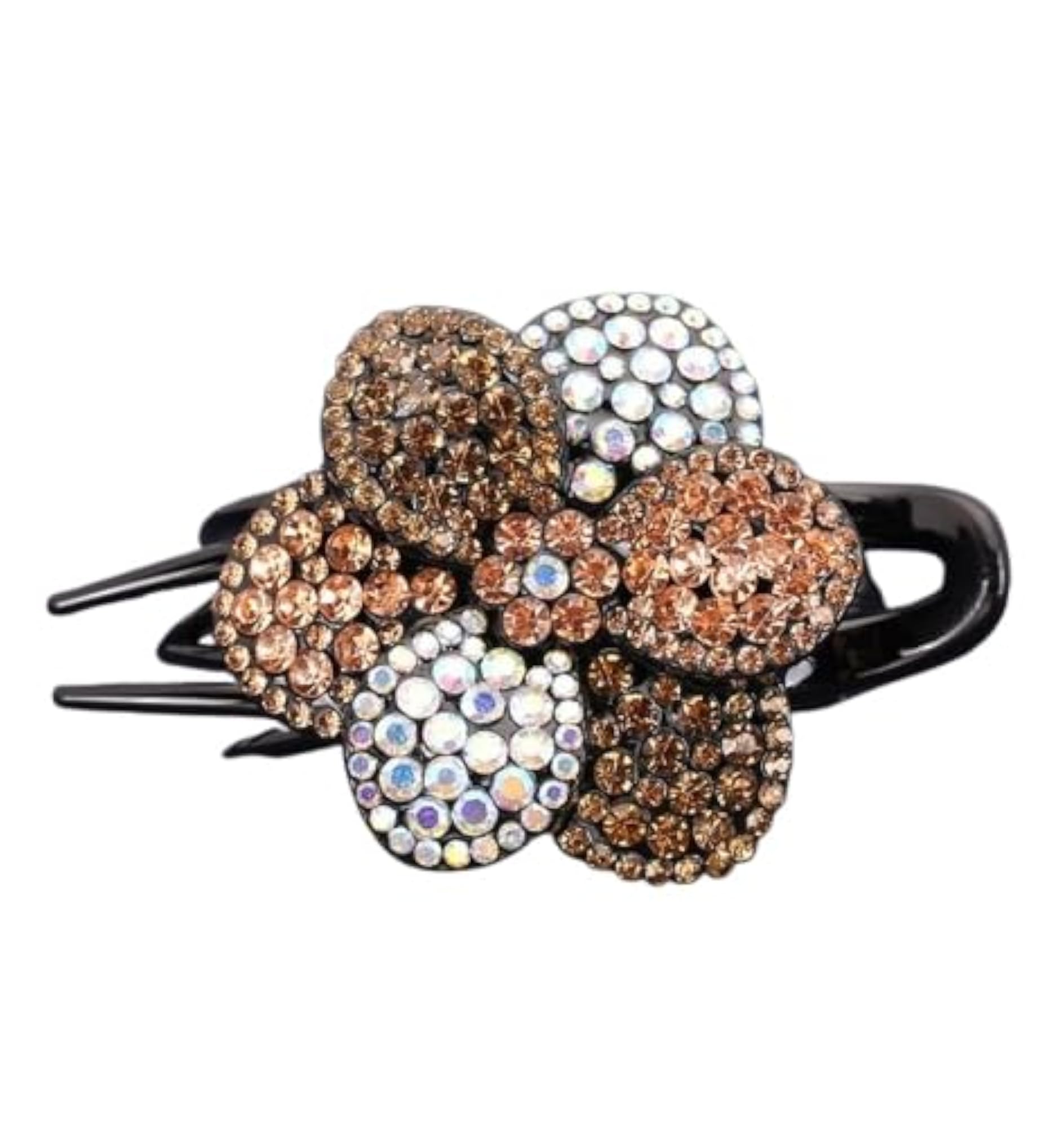 Rhinestones Single Flower Hair Clip, Elegant Accessory
