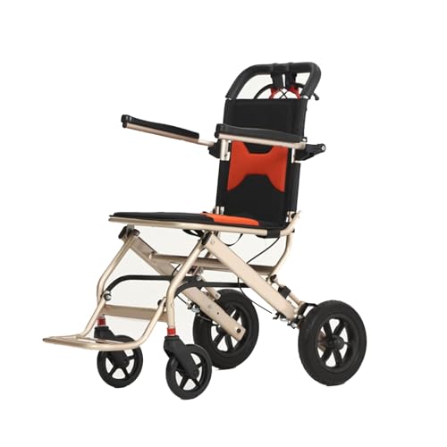 Wheelchair Fauteuil roulant pliant portable pour personnes âgées et adultes, fauteuil roulant de voyage léger en aluminium, chariot de transport ultra léger pour voyage en avion chaise roulante