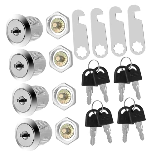 LIFKICH 4セット 抽?? 鍵付き 引き出しロック ツールボックス対応 亜合製 取り付け簡単 多用途キャビネット錠 収納ボックス用 ロック