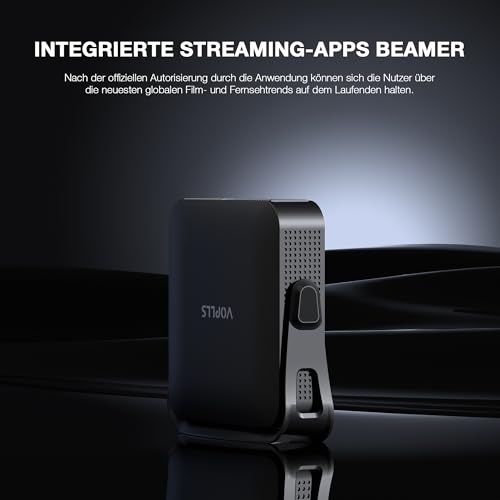 Smart Beamer Offizielle App Mini Projektor 4K mit Autofokus & Trapezkorrektur, VOPLLS 700ANSI 1080P Full HD WiFi6 Bluetooth Beamer Klein Heimkino/Outdoor Projector für Handy (Schwarz) – Bild 4