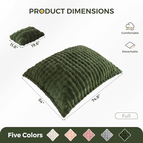 Image of MAXYOYO Giant Bean Bag Chair with Pillow, 3 in 1 Convertible Bean Bag Chair for Adults with Removable Cover, Floor Cushion Stuffed Floor Lounger for Living Room Bedroom, Bubble Green