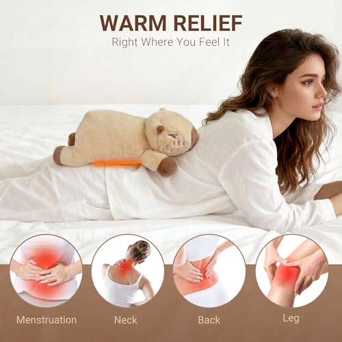 Image of Capybara Heating Pad Plush, USB Electric Heated Plush Cushion, Warm Gift for Women
