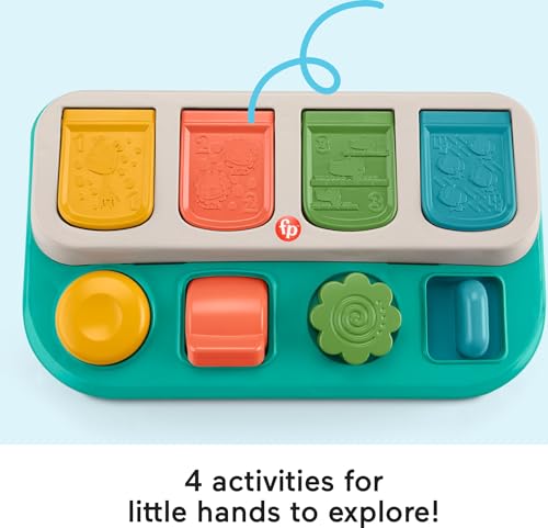 Fisher-Price Baby Early Learning Toy with Fine Motor Activities for Cause-and-Effect Play, Busy Buddies Pop-Up - Image 5