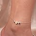 Petite Boutique Triple Hearts Initial Anklet16K Plated Gold Rose Gold Silver Personalized gift