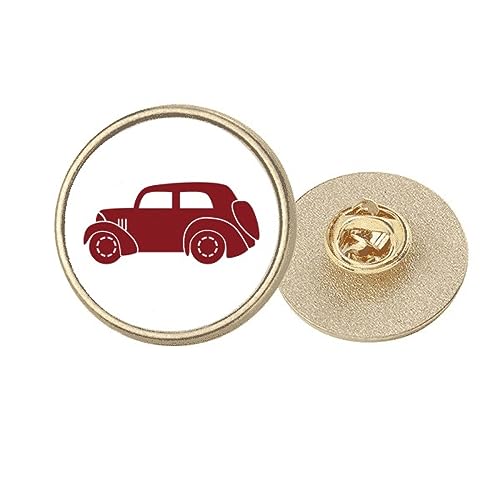 Broche ronde en métal doré voitures classiques pour sublimer un manteau lors d'un vernissage