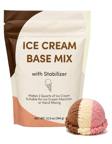 Ice Cream Base with Stabilizer, 12.5 Oz - Neutral Powdered Ice Cream Mix, For Machine or No-Machine