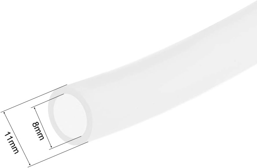 sourcing map Silicone Tube, 5/16"(8mm) ID x 7/16"(11mm) OD 10ft Rubber Tubing Air Hose Water Pipe for Pump Transfer Translucent - Image 3