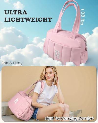 Friend Birthday Women Gift, Initial Duffel Bag, Personalized Woman Weekender Bag, Monogram Overnight Bag for Her, Girls Travel Bag with Makeup Bag, Friend Graduation Gift (Letter K) - Image 5