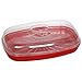Produktbild Easy Cook Polly-Carbonat Mikrowelle Fisch Streamer/Poacher inkl. Set von 1 Auflaufform/One Dampf Tablett/One Deckel/rot Base/Transparent Deckel