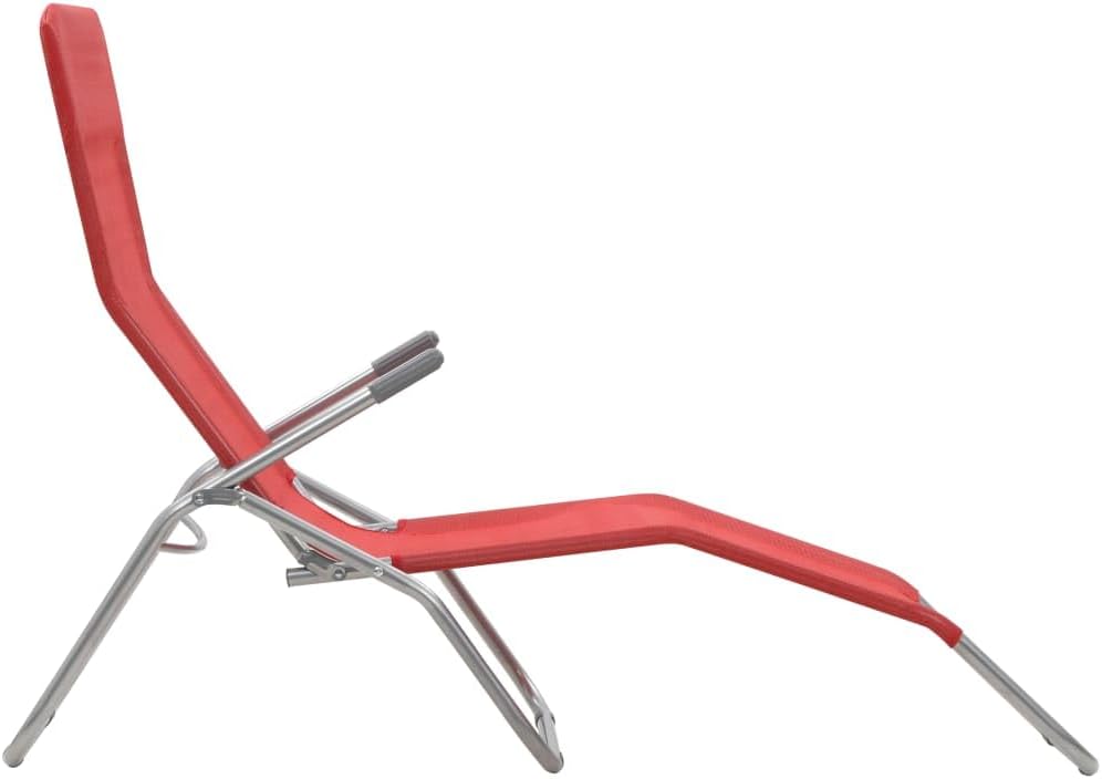 Folding Sun Loungers 2 pcs,Outdoor Chaise Lounge,Patio Lounge Chair,Beach Sunbathing Chair,Camping Chair,Portable Loungers,for Outdoor Sunbathing,Patios,Pools,Lawns,Camping,Textilene Red