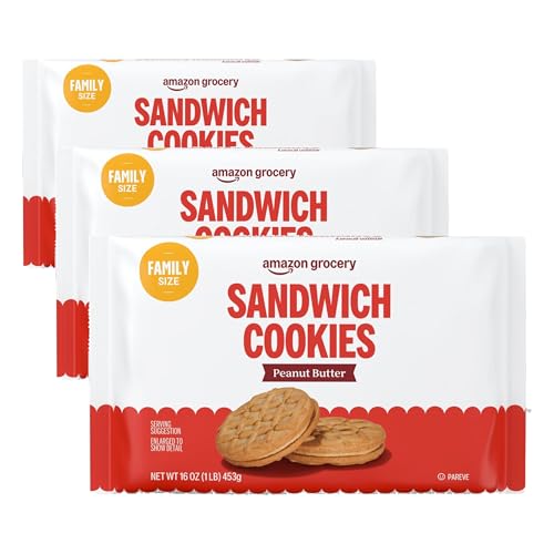 Image of Amazon Grocery, Peanut Butter Sandwich Cookies, 1 Lb (Previously Happy Belly, Packaging May Vary) (Pack of 3)