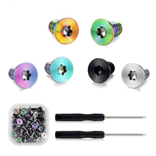 ElaraBerry 49 Pcs Colorful Wallet Replacement Screws Kit Anti-loosening Screws Accessories with T5 Screwdriver Repairing Parts Minimalist Maintenance Compatible with Minimalist Metal Wallets