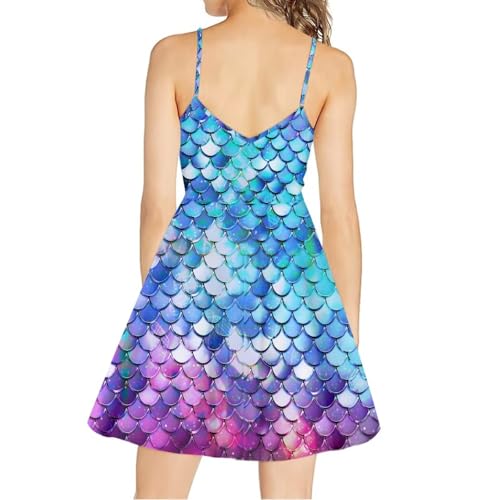 Image of Biyejit Women Casual Loose Dress Strap Long Summer Beach Swing Dress