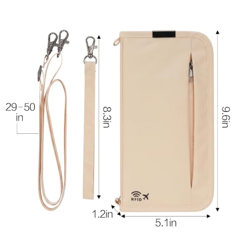 Image of Neck Wallet Lightweight RFID Blocking Waterproof Travel Pouch Passport Wallets for Women Men
