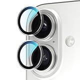 PandaShield 2-Pack Camera Lens Protector for iPhone 17/16/16 Plus, [Anti-Reflection & 98% High Transparency], 9H Explosion-Proof Glass, Anti-Scratch, Easy Installation, Case Friendly, Transparent