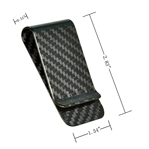 WAFJAMF Carbon Fiber Money Clip Credit Card Wallets Business Card Clip Front Pocket Clips for Men (Bright Black)2