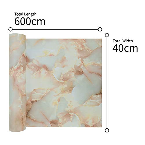 VEELIKE Carta Adesiva Marmo Gialla Carta da Parati...