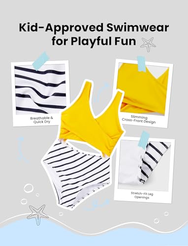 PATPAT Family Matching Swimsuits Swimwear Set for Couples Mommy and Me Striped Spliced Bathing One-Piece Swimsuits