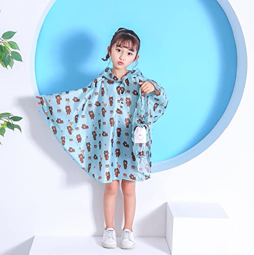 Image of Freesmily Kids Cute Raincoat Waterproof Rain Poncho Jacket Coat for Girls Boys
