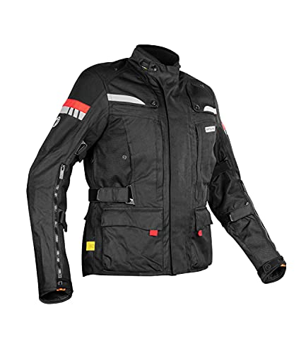 Image of Rynox Stealth Evo 3 Jacket - Motorcycle Touring Jacket | Impact Protection | Abrasion Resistance - Black, 4XL