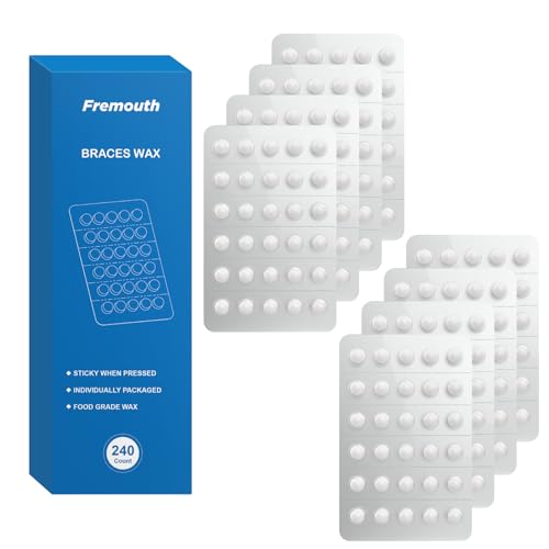 Fremouth 240 Count Orthodontic Wax for Braces, Individual Foil Wrapped for Instant Braces Irritation