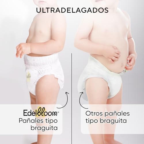 Miniatura 8 de Edelbloom Premium 44 Bragapañales Talla 5 11 17 Kg , Ultraabsorbentes Y Transpirables, Hipoalergénicos, Extra Suaves Y Delicados Para Bebés, Dermatológicamente Probados, Protección Antifugas Segura